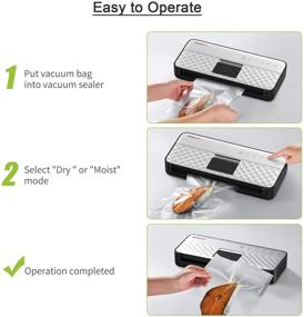 img 1 attached to Food Saver Vacuum Sealer Machine: Powerful 85Kpa Suction, Smart Air Sealing, Hands-Free Operation - Full Starter Kit Included