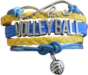 img 3 attached to Vibrant Volleyball Charm Bracelet: Infinity Love Adjustable Bracelet for Passionate Volleyball Players