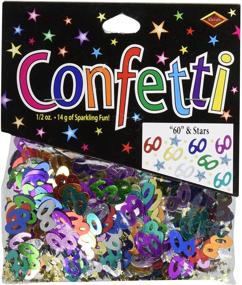 img 1 attached to 🎉 Vibrant Beistle 60 and Stars Plastic Confetti - Multicolored 1-Pack for Festive Celebrations
