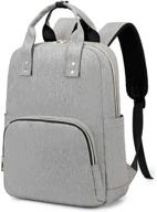 🎒 stylish grey laptop backpack for women - 15.6 inch upgrade, durable & water-repellent college school daypack for travel & business logo