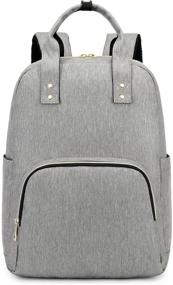 img 3 attached to 🎒 Stylish Grey Laptop Backpack for Women - 15.6 Inch Upgrade, Durable & Water-Repellent College School Daypack for Travel & Business