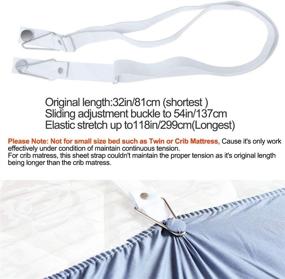 img 2 attached to 🛏️ Siaomo Bed Sheet Clips - Adjustable Fasteners & Grippers for Sofa & Mattress Covers - Set of 4 White Sheet Straps