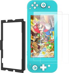 img 4 attached to 🎮 [2 Pack] Tempered Glass Screen Protector for Nintendo Switch Lite 2019 - KIWIHOME Transparent HD Clear Protector with Application Tray & Cat Claw Thumb Grip Caps - Switch Lite Accessories