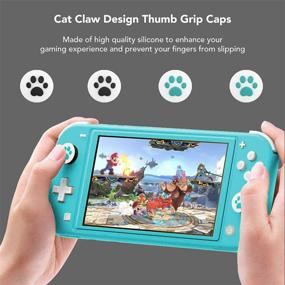 img 1 attached to 🎮 [2 Pack] Tempered Glass Screen Protector for Nintendo Switch Lite 2019 - KIWIHOME Transparent HD Clear Protector with Application Tray & Cat Claw Thumb Grip Caps - Switch Lite Accessories