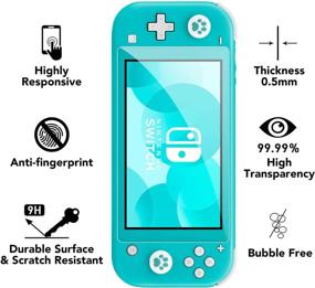 img 3 attached to 🎮 [2 Pack] Tempered Glass Screen Protector for Nintendo Switch Lite 2019 - KIWIHOME Transparent HD Clear Protector with Application Tray & Cat Claw Thumb Grip Caps - Switch Lite Accessories