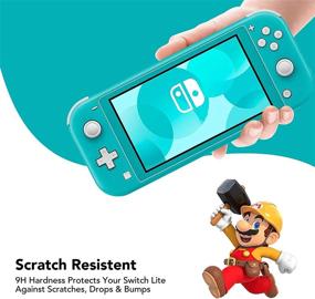 img 2 attached to 🎮 [2 Pack] Tempered Glass Screen Protector for Nintendo Switch Lite 2019 - KIWIHOME Transparent HD Clear Protector with Application Tray & Cat Claw Thumb Grip Caps - Switch Lite Accessories