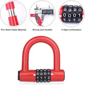 img 3 attached to 🔐 BIGLUFU High Security Bike Cable Lock - 4FT/7FT Braided Steel Flex Cable, 12mm Thick Vinyl Coated Heavy Duty Flexible Steel Cable with Loop End (Red U Lock)