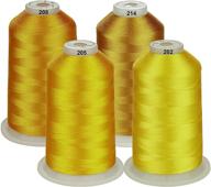 simthread polyester embroidery machine thread: yellow series - huge 5000m spool, 42 assorted color packs, for all embroidery machines logo