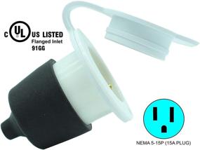 img 3 attached to 🔌 Journeyman-Pro 5278W: High-Quality 15 Amp 120-125V, NEMA 5-15 Flanged Inlet, Commercial Grade RV Shore Power Plug Charger Receptacle (Front & Back Cover) - WHITE