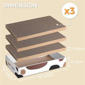 img 1 attached to 🐱 ComSaf Durable Cat Scratcher Cardboard Refill - 3 in 1 Corrugated Cat Scratch Pad, Reversible Scratch Box and Lounge for Furniture Protection - Recyclable Cat Training Toy