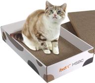 🐱 comsaf durable cat scratcher cardboard refill - 3 in 1 corrugated cat scratch pad, reversible scratch box and lounge for furniture protection - recyclable cat training toy logo