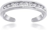 💍 sterling silver channel cubic zirconia cz toe ring by hoops & loops logo