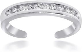 img 3 attached to 💍 Sterling Silver Channel Cubic Zirconia CZ Toe Ring by Hoops & Loops