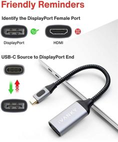 img 3 attached to High-Speed USB C to DisplayPort Adapter by Ivanky - 4K@60Hz Type C to DP - Compatible with MacBook Pro 2016, MacBook Air 2018, iMac 2019, Dell XPS 15, Samsung Galaxy S20/S10/S9, and More