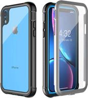 📱 pakoyi clear full body bumper case with built-in screen protector for iphone xr -shock-absorbing and lightweight cover logo