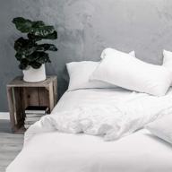 100% bamboo wooflinen 4pc sheet set - modern matte white look | unbelievably soft sheets for king size bed logo