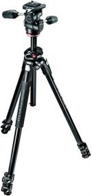 img 4 attached to Black Manfrotto 290 Dual Aluminum 3-Section Tripod Kit with 3-Way Head (Model MK290DUA3-3WUS)