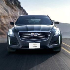 img 2 attached to 🚗 Улучшите стиль вашего Cadillac с привлекательной подставкой для номерного знака из 3D нержавеющей стали и номерным знаком для всех моделей!