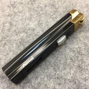 img 3 attached to 🔥 Ultra-Thin Metal Jet Torch Flame Lighter: Windproof, Grinding Flint, Butane Gas - Black