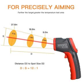 img 2 attached to 🌡️ Infrared Thermometer Non-Contact Digital Laser Pyrometer (-58℉-716℉) with Self Calibration, Adjustable Emissivity, Max Min Temperature Measure for Cooking - Not for Human Use