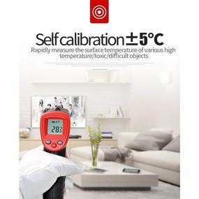 img 1 attached to 🌡️ Infrared Thermometer Non-Contact Digital Laser Pyrometer (-58℉-716℉) with Self Calibration, Adjustable Emissivity, Max Min Temperature Measure for Cooking - Not for Human Use