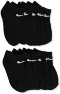 🧦 nike kids young athletes no show socks – black, 6 pairs, size logo