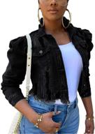 omoone ladies' black m cropped long sleeve 1676 - women's outerwear in coats, jackets & vests logo