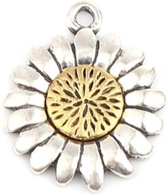 img 4 attached to JGFinds Flower Pendants Silver Sunflower