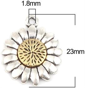 img 2 attached to JGFinds Flower Pendants Silver Sunflower