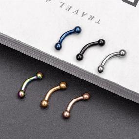 img 1 attached to 💎 6-12PCS 14G 6mm Short Bar Tiny Stainless Steel Belly Button Rings Navel Rings for Women - Tornito Barbell Body Piercing Jewelry