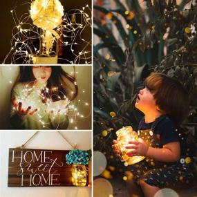 img 1 attached to 🌟 66ft 200 LED Fairy String Lights with Remote and Power Adapter by Minetom - Warm White Firefly Lights for Bedroom Wall Ceiling Christmas Tree Wreath Craft Wedding Party Decoration - USB Powered