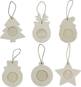 img 4 attached to 🎄 36-Pack Holiday Christmas Themed Assortment of Photo Frame Ornaments - Santa, Snowman, Star and More for Creative Decorating