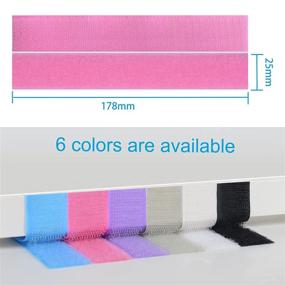 img 3 attached to 🎀 Melsan 1x7 Inch Sticky Back Hook Loop Strips - Removable Adhesive Hook and Loop Tape for Classroom DIY Crafts, Fabric, Pink (12 Pairs)