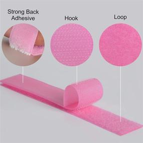 img 1 attached to 🎀 Melsan 1x7 Inch Sticky Back Hook Loop Strips - Removable Adhesive Hook and Loop Tape for Classroom DIY Crafts, Fabric, Pink (12 Pairs)