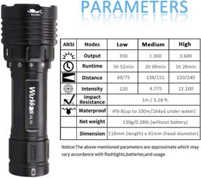 img 3 attached to 🌊 Wurkkos DL30 Rechargeable Diving Flashlight - Ultra Bright 3600lm LED Dive Light with Samsung 90CRI LEDs, IPX-8 Waterproof and Submersible for Underwater Scuba Exploration