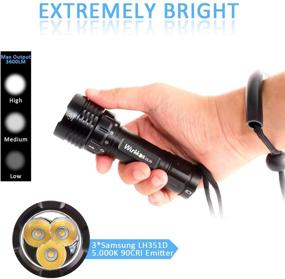 img 2 attached to 🌊 Wurkkos DL30 Rechargeable Diving Flashlight - Ultra Bright 3600lm LED Dive Light with Samsung 90CRI LEDs, IPX-8 Waterproof and Submersible for Underwater Scuba Exploration