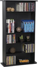 img 3 attached to Atlantic Drawbridge Media Storage Cabinet: Organize 240 CDs, 108 DVDs, or 132 Blu-Ray/Games, Adjustable Shelves, Black Finish