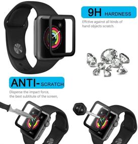 img 1 attached to 📱 [2 упаковки] Защитная пленка для экрана Apple Watch Series 3/2/1 42 мм - Полное покрытие закаленного стекла для iWatch 42 мм - Защита от царапин, четкое изображение в HD, покрытие без пузырей