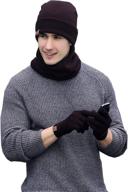 🧣 warm winter knitted hat scarf gloves set for men and women - 3 piece bundle логотип