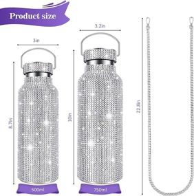 img 3 attached to 💎 Bling Diamond Vacuum Flask - Diamond Water Bottle, Sparkling Stainless Steel Rhinestone Vacuum Flask, Leak-Proof Vacuum Flask With Chain (750ML)