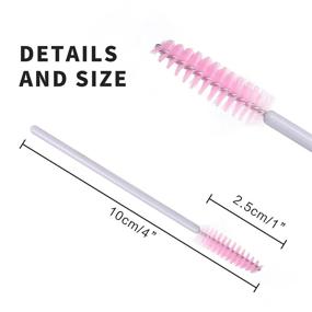 img 3 attached to AKStore 100 PCS Disposable Eyelash Brushes Mascara Wands Eye Lash Eyebrow Applicator Cosmetic Makeup Brush Tool Kits (White-Pink): Achieve Flawless Lashes and Brows with Ease