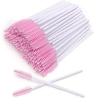 akstore 100 pcs disposable eyelash brushes mascara wands eye lash eyebrow applicator cosmetic makeup brush tool kits (white-pink): achieve flawless lashes and brows with ease logo