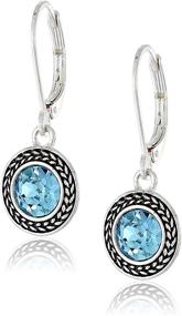 img 4 attached to Women's Handmade Stainless Steel Silver Lever-Back Dangle Drop Earrings with Swarovski Crystals