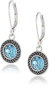 img 3 attached to Women's Handmade Stainless Steel Silver Lever-Back Dangle Drop Earrings with Swarovski Crystals