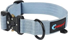 img 4 attached to 🐾 CakaPet Tactical Dog Collar with Heavy Metal Buckle, Double Nylon Strap for Adjustable Military Use