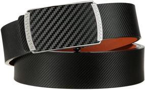 img 2 attached to 👔 Premium Genuine Leather Belts: Adjustable Men's Accessories by Ratchet Huztencor