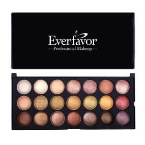 img 4 attached to 🎨 Everfavor Pigmented Eye Shadow Nude Palette - Professional 21 Colors | Shimmer Warm Neutral Smoky Cosmetic Baked Eye Shadows (09)