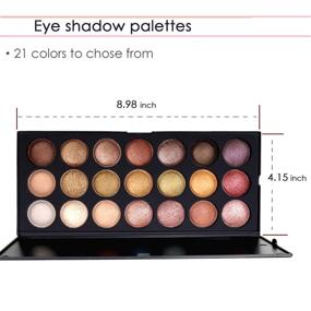 img 2 attached to 🎨 Everfavor Pigmented Eye Shadow Nude Palette - Professional 21 Colors | Shimmer Warm Neutral Smoky Cosmetic Baked Eye Shadows (09)