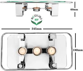 img 3 attached to 🔥 Chrome Plated Glass Dish Warmer, Rectangular Glass-Top Food Warmer with 3 Tea Light Votive Candle Holes