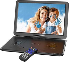 img 4 attached to 📺 COOAU 17.9 Inch Portable DVD Player with 15.6 Inch HD Large Screen, Kids DVD Player with 6 Hours Rechargeable Battery, Regions Free, High Volume Stereo Speakers, Support AV in & Out/USB/SD Card (Black)